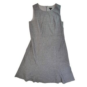 Ann Taylor LOFT Sheath Dress Gray Tweed Sleeveless Business Casual Size 10